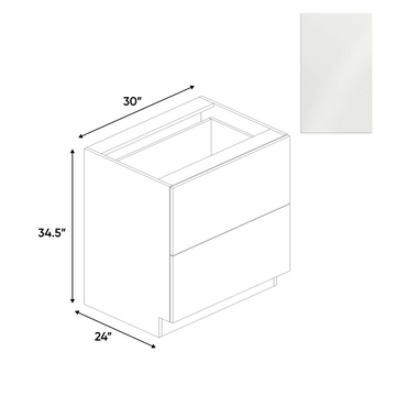 Blanco Gloss - 2 Drawer Base Cabinet - 30