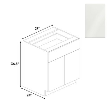 RTA - Blanco Gloss - Double Door Base Cabinet - 27