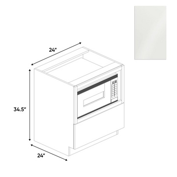 Blanco Gloss - Base Microwave Cabinet - 24