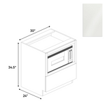 RTA - Blanco Gloss - Base Microwave Cabinet - 30"W x 34.5"H x 24"D - Frameless Cabinet