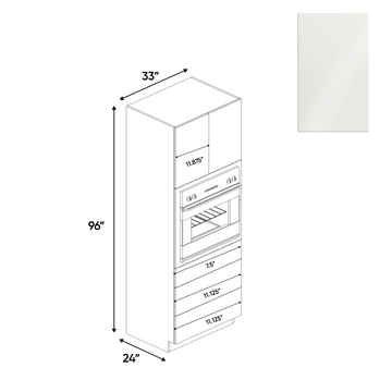 Blanco Gloss - Tall Oven Cabinet - 33