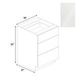 RTA - Blanco Gloss - Vanity Drawer Base Cabinet - 18"W x 30"H x 21"D - Frameless Cabinet
