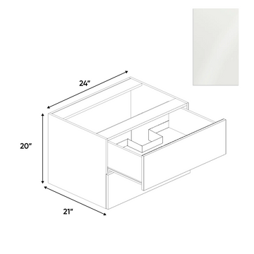 Blanco Gloss - Vanity Hanging Drawer Sink Base Cabinet - 24