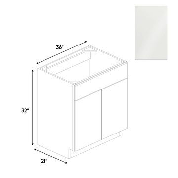 Blanco Gloss - Vanity Sink Base Cabinet - 36