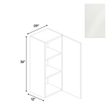 RTA - Blanco Gloss - Wall Cabinet - 9"W x 36"H x 12"D - Frameless Cabinet