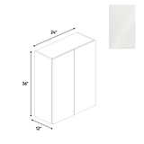 RTA - Blanco Gloss - Wall Cabinet - 24"W x 36"H x 12"D - Frameless Cabinet