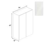 RTA - Blanco Gloss - Wall Cabinet - 24"W x 42"H x 12"D - Frameless Cabinet