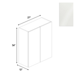 RTA - Blanco Gloss - Wall Cabinet - 27"W x 36"H x 12"D - Frameless Cabinet