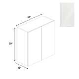 RTA - Blanco Gloss - Wall Cabinet - 33"W x 30"H x 12"D - Frameless Cabinet