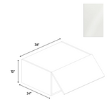 RTA - Blanco Gloss - Wall Upper Cabinet - 36"W x 12"H x 24"D - Frameless Cabinet