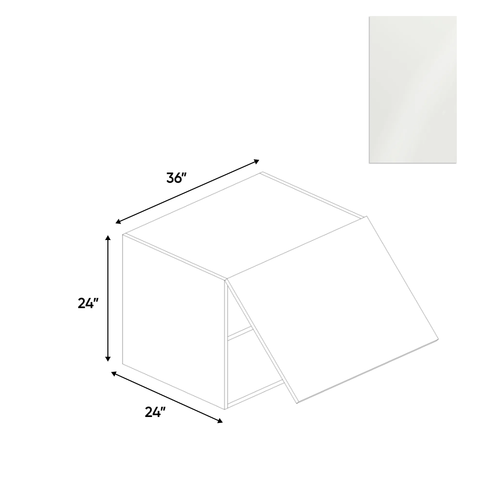 RTA - Blanco Gloss - Wall Upper Cabinet - 36"W x 24"H x 24"D - Frameless Cabinet