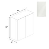 RTA - Blanco Gloss - Wall Cabinet - 36"W x 30"H x 12"D - Frameless Cabinet