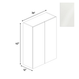 RTA - Blanco Gloss - Wall Cabinet - 36"W x 42"H x 12"D - Frameless Cabinet
