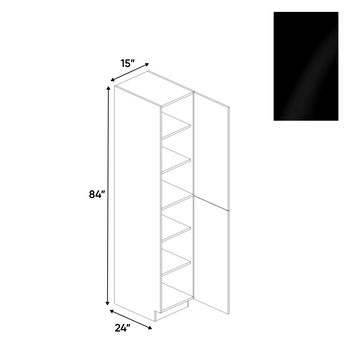 Negro Gloss - Tall Pantry Cabinet - 15