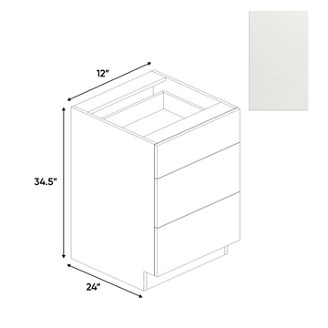 Blanco Matte - 3 Drawer Base Cabinet - 12