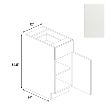 Blanco Matte - Single Door Base Cabinet - 12