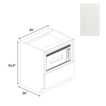 Blanco Matte - Base Microwave Cabinet - 24