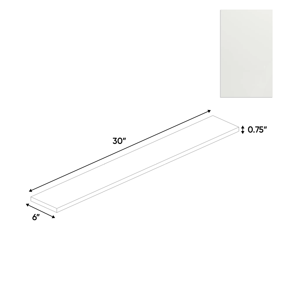 RTA - Blanco Matte - Filler Panel - 6"W x 30"H x 0.75"D - Frameless Cabinet