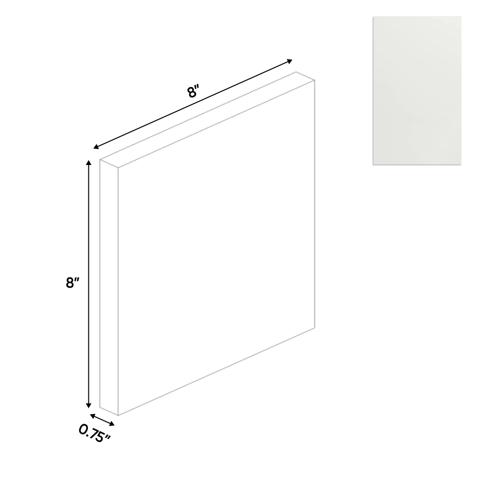 RTA - Blanco Matte - Sample Door - 8"W x 8"H x 0.75"D - Frameless Cabinet