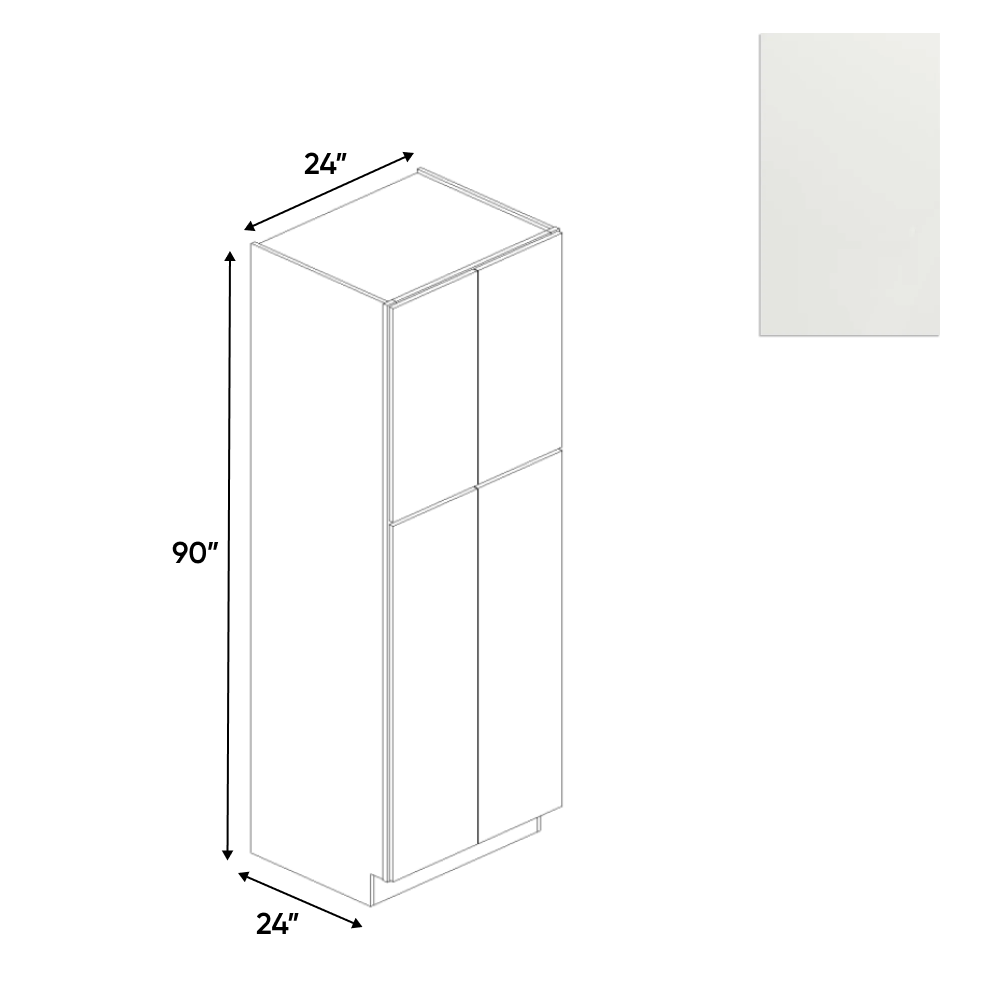 RTA - Blanco Matte - Tall Pantry Cabinet - 24"W x 90"H x 24"D - Frameless Cabinet