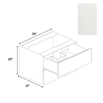 RTA - Blanco Matte - Vanity Hanging Drawer Sink Base Cabinet - 24