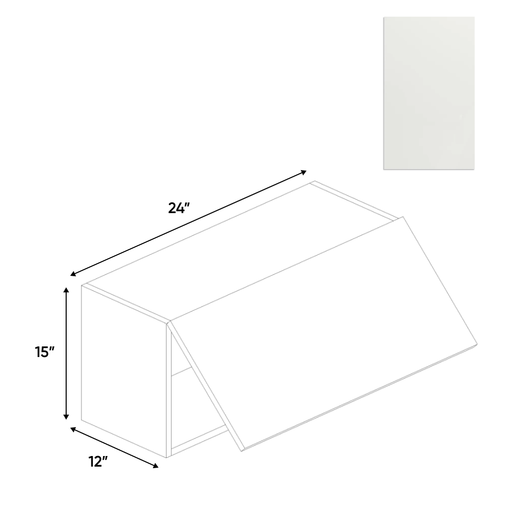 RTA - Blanco Matte - Wall Upper Cabinet - 24"W x 15"H x 12"D - Frameless Cabinet