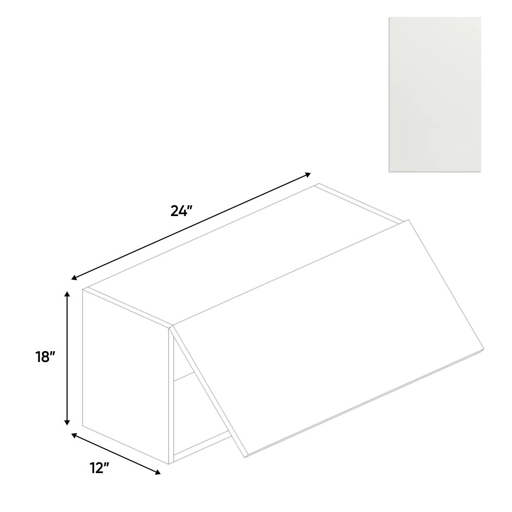 RTA - Blanco Matte - Wall Upper Cabinet - 24"W x 18"H x 12"D - Frameless Cabinet