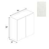 RTA - Blanco Matte - Wall Cabinet - 24"W x 30"H x 12"D - Frameless Cabinet