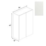 RTA - Blanco Matte - Wall Cabinet - 24"W x 42"H x 12"D - Frameless Cabinet