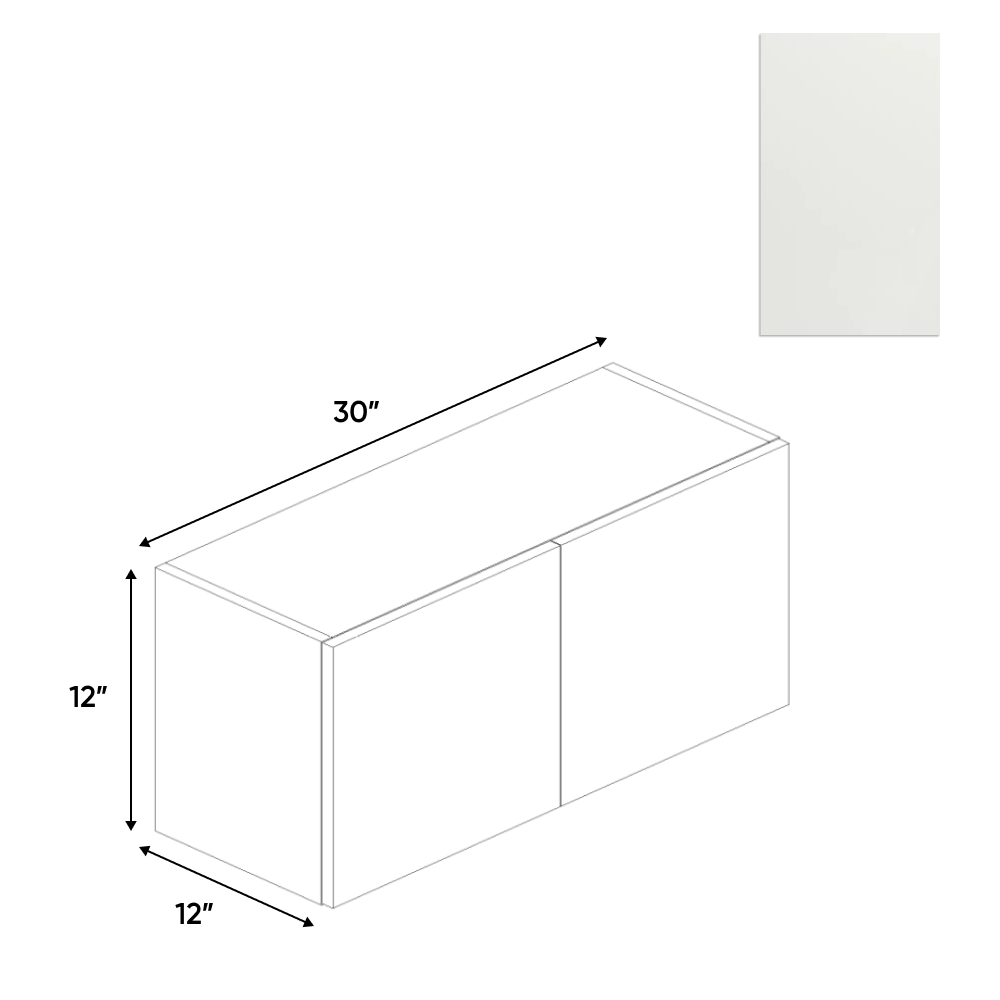 RTA - Blanco Matte - Wall Cabinet - 30"W x 12"H x 12"D - Frameless Cabinet