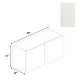 RTA - Blanco Matte - Wall Cabinet - 30"W x 12"H x 12"D - Frameless Cabinet