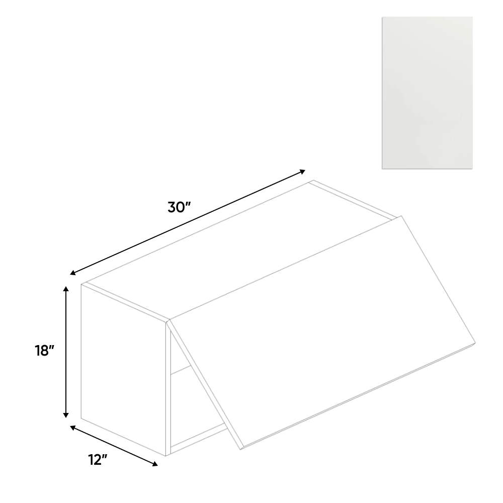 RTA - Blanco Matte - Wall Upper Cabinet - 30"W x 18"H x 12"D - Frameless Cabinet