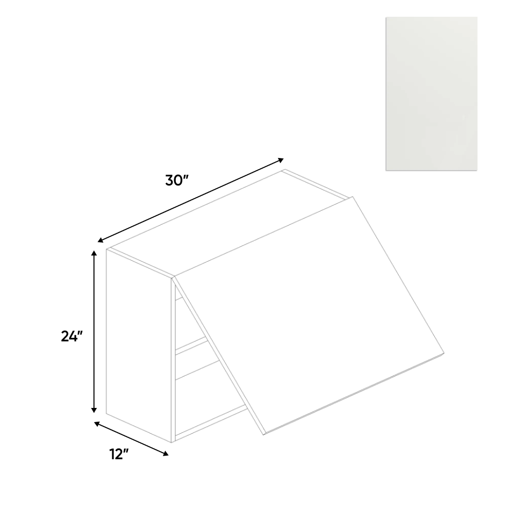 RTA - Blanco Matte - Wall Upper Cabinet - 30"W x 24"H x 12"D - Frameless Cabinet