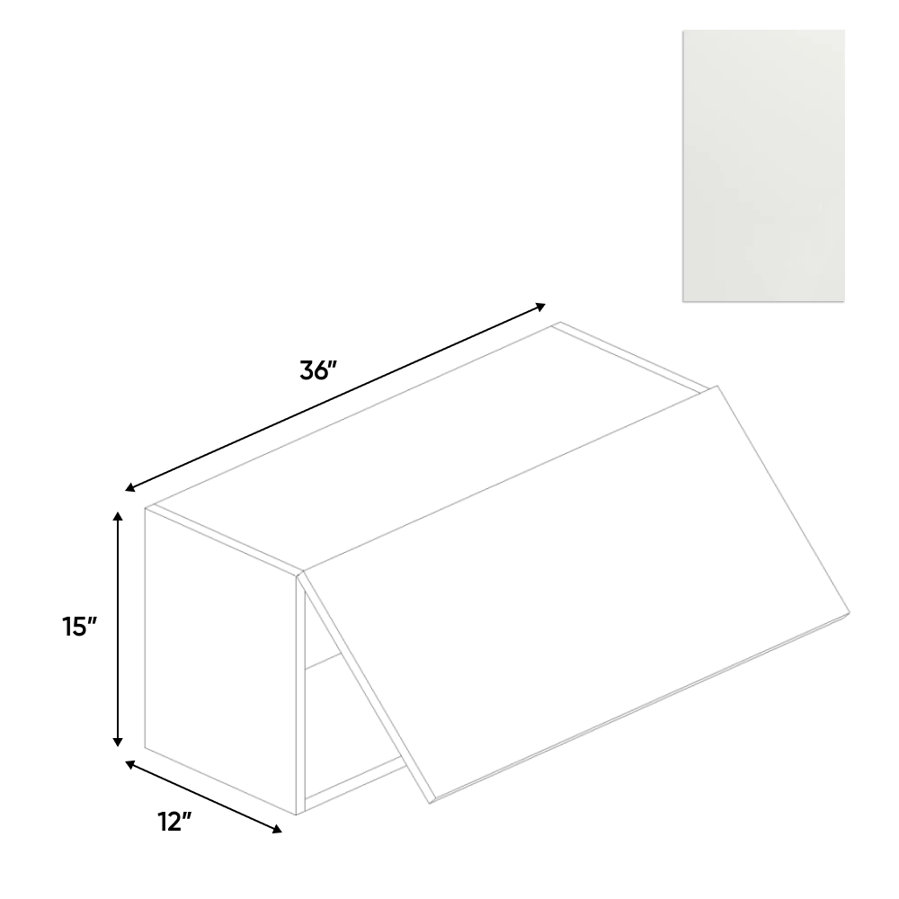 RTA - Blanco Matte - Wall Upper Cabinet - 36"W x 15"H x 12"D - Frameless Cabinet