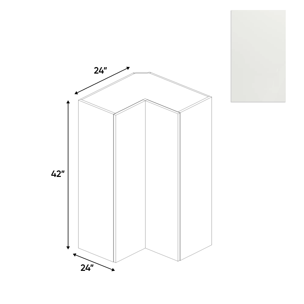 RTA - Blanco Matte - Wall Easy Reach Cabinet - 24"W x 42"H x 12"D - Frameless Cabinet