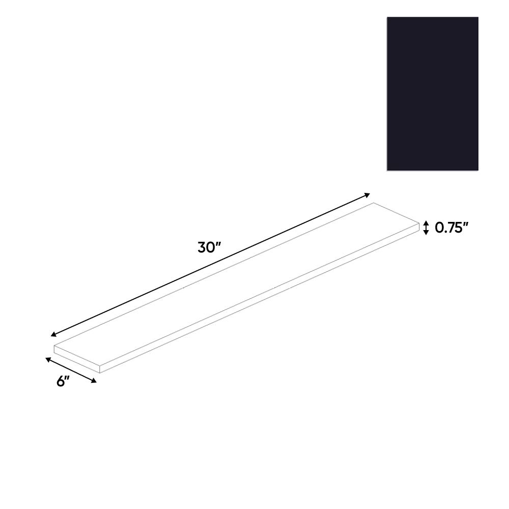 RTA - Negro Matte - Filler Panel - 6"W x 30"H x 0.75"D - Frameless Cabinet