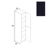 RTA - Negro Matte - Tall Pantry Cabinet - 15"W x 96"H x 24"D - Frameless Cabinet