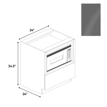 Gris Plomo Gloss - Base Microwave Cabinet - 24