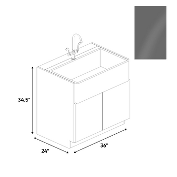 RTA - Gris Plomo Gloss - Farm Sink Base Cabinet - 36