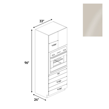 RTA - Cashmere Gloss - Tall Oven Cabinet - 33