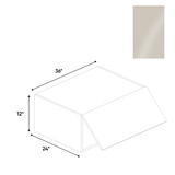 RTA - Cashmere Gloss - Wall Upper Cabinet - 36"W x 12"H x 24"D - Frameless Cabinet
