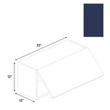 RTA - Indigo Blue Matte - Wall Upper Cabinet - 33"W x 12"H x 12"D - Frameless Cabinet