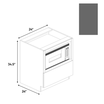 Gris Plomo Matte - Base Microwave Cabinet - 24