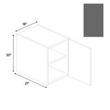 RTA - Gris Plomo Matte - Vanity Hanging Base Cabinet - 18"W x 20"H x 21"D - Frameless Cabinet