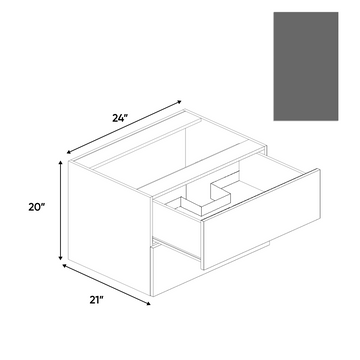 RTA - Gris Plomo Matte - Vanity Hanging Drawer Sink Base Cabinet - 24