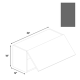 RTA - Gris Plomo Matte - Wall Upper Cabinet - 36"W x 18"H x 12"D - Frameless Cabinet