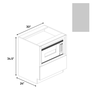 Gris Nube Matte - Base Microwave Cabinet - 30