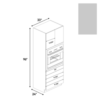 RTA - Gris Nube Matte - Tall Oven Cabinet - 33