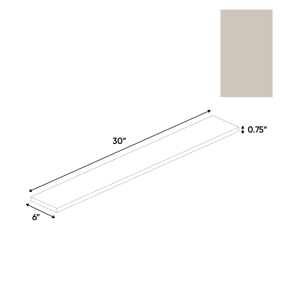 RTA - Cashmere Matte - Filler Panel - 6"W x 30"H x 0.75"D - Frameless Cabinet