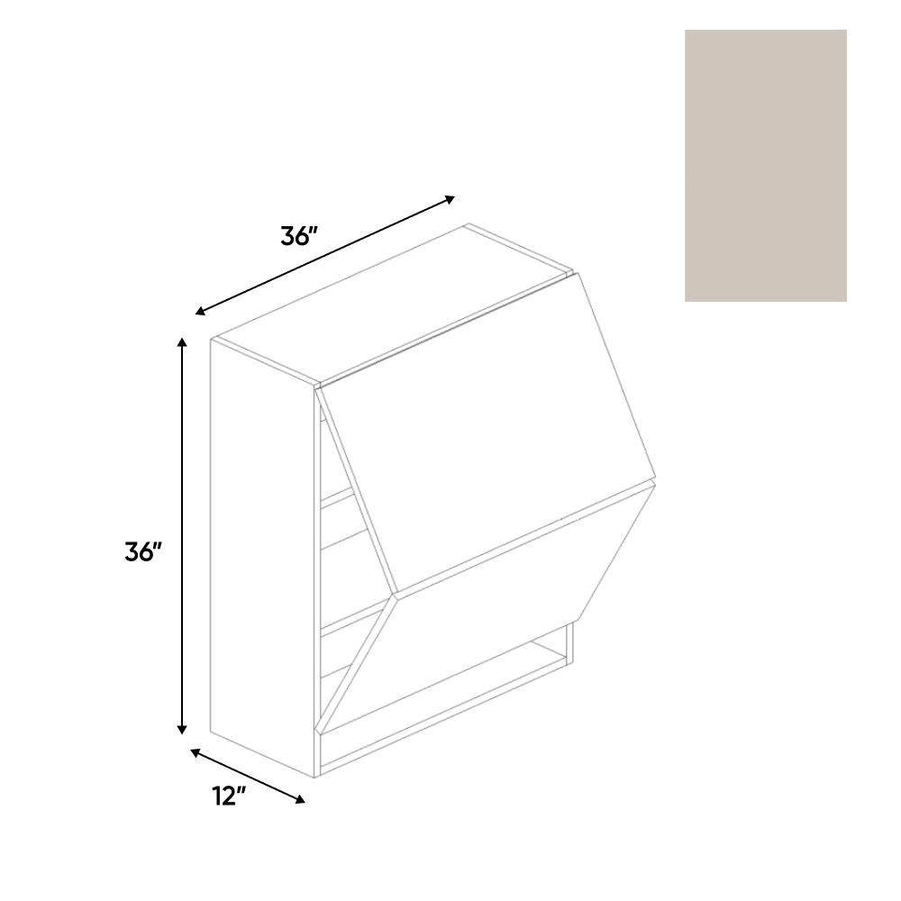 RTA - Cashmere Matte - Wall Upper Cabinet - 36"W x 36"H x 12"D - Frameless Cabinet